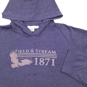Vintage Field & Stream Long Sleeve Hoodie Pullover Sweatshirt Blue Mens‎ XL